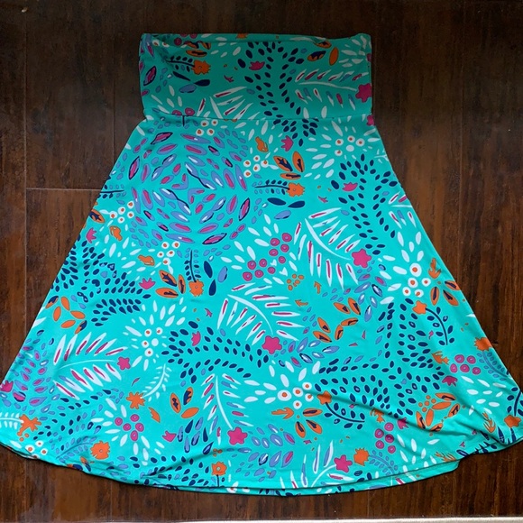 LulaRoe Azure Skirt Slinky Floral Tropical Pattern - Picture 1 of 3